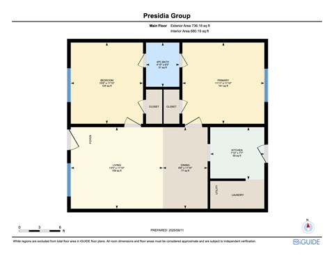 A floor plan for a Presidia Group property showing the layout of the rooms.